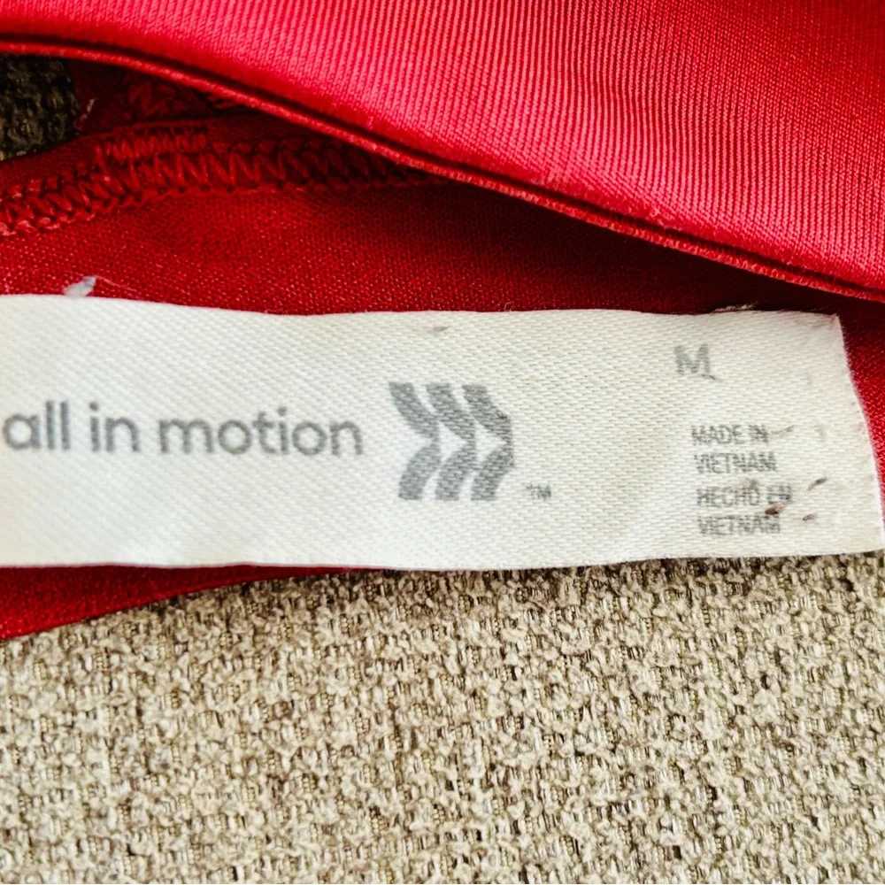 All In Motion Women's M Cranberry Red Racerback Adjustable Sports Bra - Picture 7 of 8